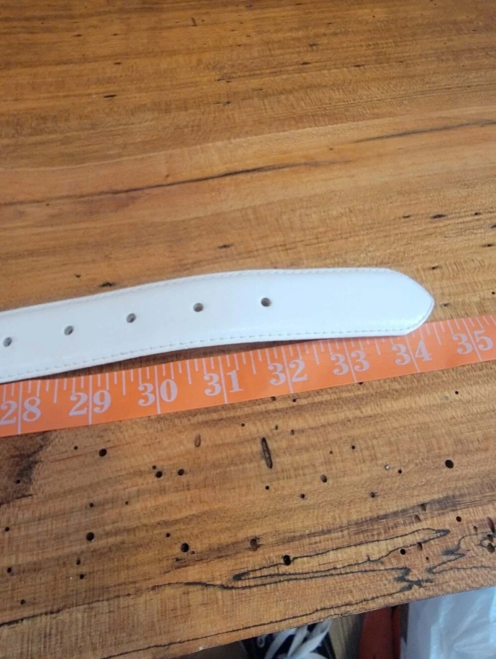 Kelly & Lang White Leather Belt Sz M